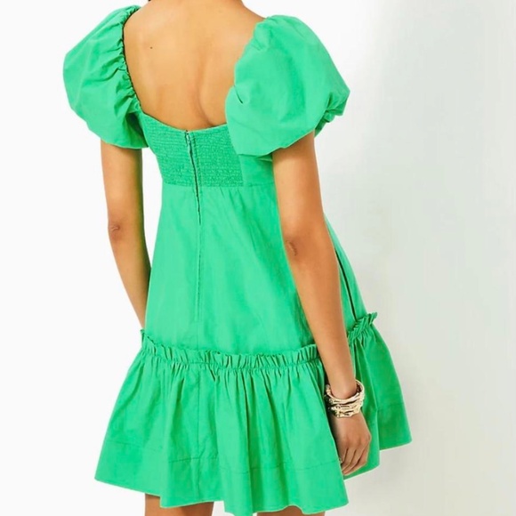 NWT Lilly Pulitzer Women's Short Sleeve Green MINI Dress SIZE 8 - Picture 2 of 6